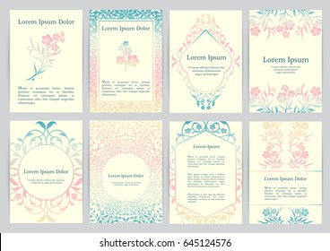 Set Three Vertical Banners Fantasy Floral Stock Vector (Royalty Free ...