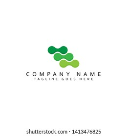 Vector templates of abstract green geometric logo designs. Natural logo design. - Vector