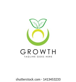 Vector templates of abstract green leaf and people logo designs. Minimla logo design. - Vector