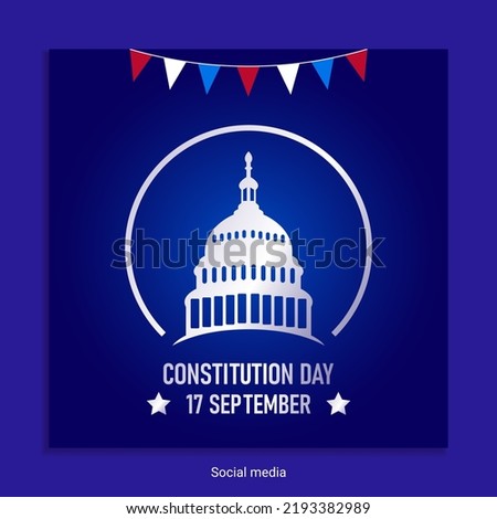 vector templates. american constitution day national big day american logo badge vector isolated on blue gradient background