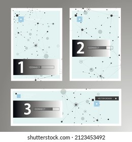 Vector templates brochure and banner. Page geometric template cover. Abstract geometric background with connected lines and dots