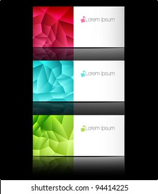 Vector templates for business cards or advertising message. Blank graphic colorful pages