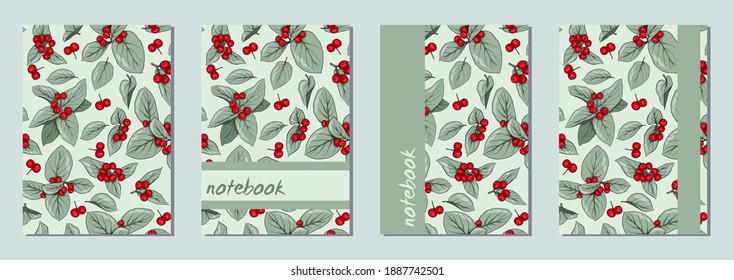 Vector templates for cover pages. Universal abstract floral cover layout. Suitable for notebooks, books, diaries, catalogs, etc.