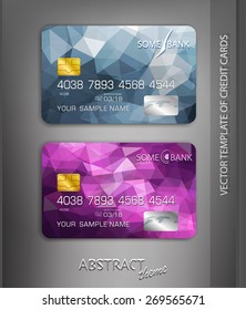 vector templates credit cards with abstract pattern