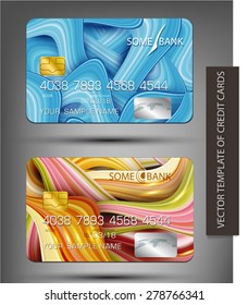 vector templates credit cards with abstract pattern