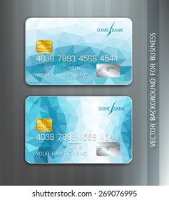 vector templates credit cards with blue abstract pattern