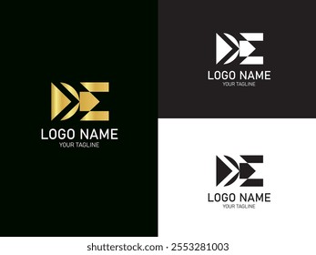 Modelos de vetor para o design de logotipo inicial de letra DE ou ED