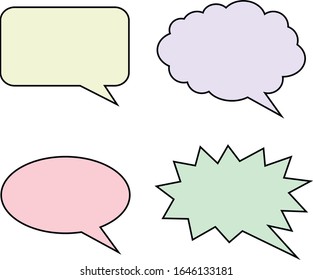 
Vector templates for dialogue. Colored dialog boxes.