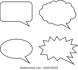 Vector templates for dialogue. Outline dialog frames
