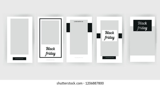 Vector templates editable stories in the social network. Black friday