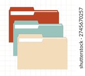 Vector templates of folders stack, office folder with documents mock up