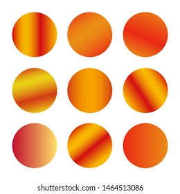 
Vector templates in the form of circles with gradients. 
Round signs under the inscription. 