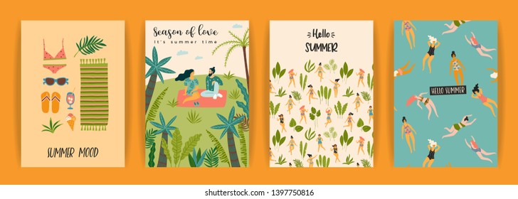 Vector Templates Fun Summer Illustration Design Stock Vector (Royalty ...