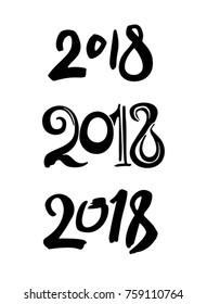 Vector templates handwritten figures 2018. 