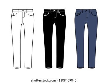 Vector Templates Jeans Stock Vector (Royalty Free) 1109489045 ...