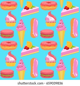 Vector templates, a menu with a picture of sweets.