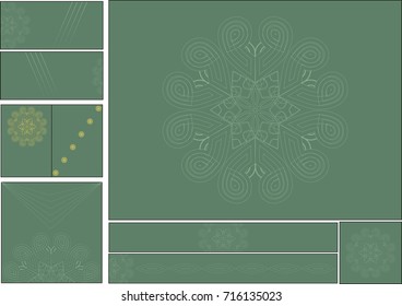 Vector templates with ornamental shapes, celtic patterns and frames for brochures, flyers or reports.