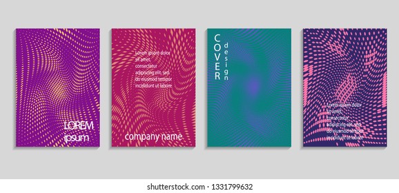 Vector templates for placards, banners, flyers, presentations and reports. Minimal abstract vector halftone cover design template. Future geometric gradient background.
