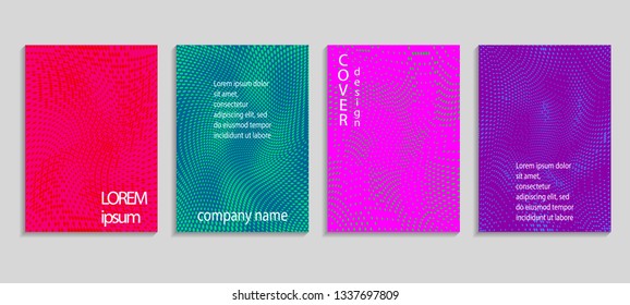 Vector templates for placards, banners, flyers, presentations and reports. Minimal abstract vector halftone cover design template. Future geometric gradient background.