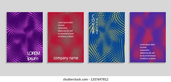 Vector templates for placards, banners, flyers, presentations and reports. Minimal abstract vector halftone cover design template. Future geometric gradient background.