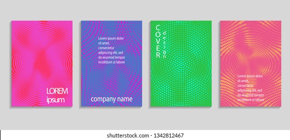 Vector templates for placards, banners, flyers, presentations and reports. Minimal abstract vector halftone cover design template. Future geometric gradient background.