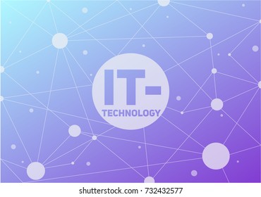 Vector templates for presentation in A4 size. Abstract geometric background with connected lines and dots. Technology design.