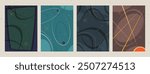 Vector Templates for Retro Style Cosmic Posters, Covers, Illustrations, 1950s - 1960s Space Illustrations Style Backgrounds, Space Age. Vintage Colors and Shapes