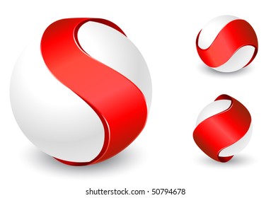 vector templates of ribbons on the balls