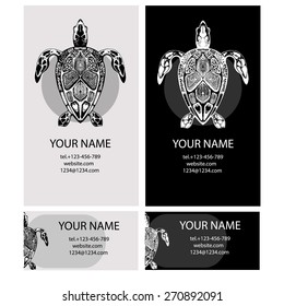 vector templates with tortoise for  visit cards.corporate identity