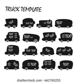 Vector templates trucks. Transportation, shipping, fast foods, transport