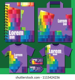 Vector templates - T-shirt, price list, notepad a package