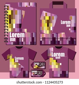 Vector templates - T-shirt, price list, notepad a package