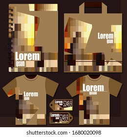 Vector templates - T-shirt, price list, notepad a package