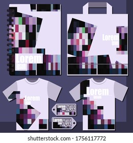 Vector templates - T-shirt, price list, notepad a package