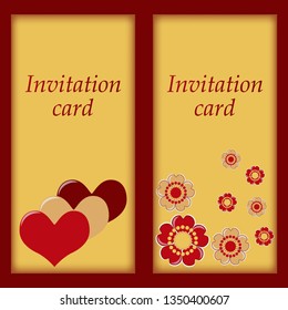 Vector templates for Valentine's Day invitation cards