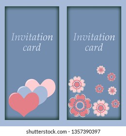 Vector templates for Valentine's Day invitation cards