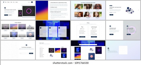 Vector templates for website design, minimal presentations, portfolio with abstract colorful infographics, minimalistic futuristic backgrounds. UI, UX, GUI. Design of header, dashboard and other forms
