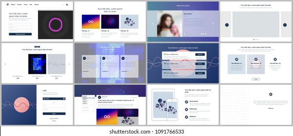 Vector templates for website design, minimal presentations, portfolio with abstract colorful infographics, minimalistic futuristic backgrounds. UI, UX, GUI. Design of header, dashboard and other forms