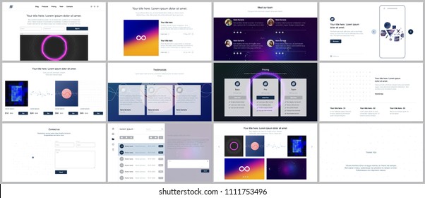 Vector templates for website design, minimal presentations, portfolio with abstract colorful infographics, minimalistic futuristic backgrounds. UI, UX, GUI. Design of header dashboard and other forms