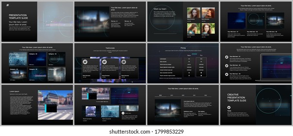 Vector templates for website design, presentations, portfolio. Templates for trendy technology design modern electro music presentation slides, flyer, leaflet, brochure cover, annual report.