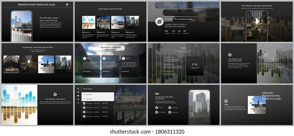 Vector templates for website design, presentations, portfolio. Templates for presentation slides, flyer, leaflet, brochure, report. Background template with lines, photo place for business design.