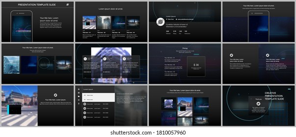 Vector templates for website design, presentations, portfolio. Templates for trendy technology design modern electro music presentation slides, flyer, leaflet, brochure cover, annual report.