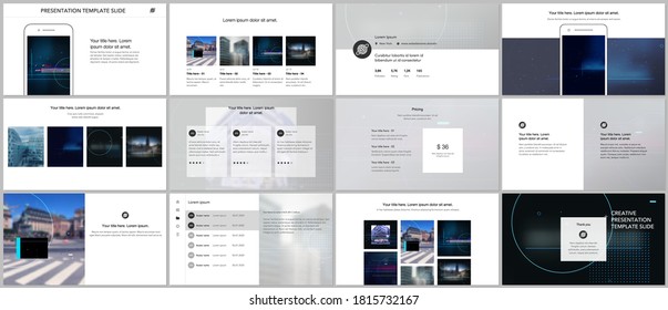 Vector templates for website design, presentations, portfolio. Templates for trendy technology design modern electro music presentation slides, flyer, leaflet, brochure cover, annual report.