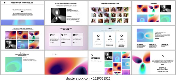 Vector templates for website design, presentations, portfolio. Templates for presentation slides, flyer, leaflet, annual report. Medical design with bright colored gradient pattern in form of cells.