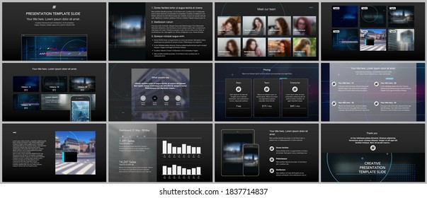 Vector templates for website design, presentations, portfolio. Templates for trendy technology design modern electro music presentation slides, flyer, leaflet, brochure cover, annual report.