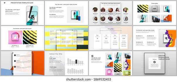 Vector templates for website design, presentations, portfolio. Templates for presentation slides, leaflet, brochure cover, report. Abstract colored sport backgrounds for sport event, fitness design.