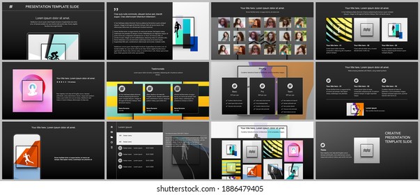 Vector templates for website design, presentations, portfolio. Templates for presentation slides, leaflet, brochure cover, report. Abstract colored sport backgrounds for sport event, fitness design.