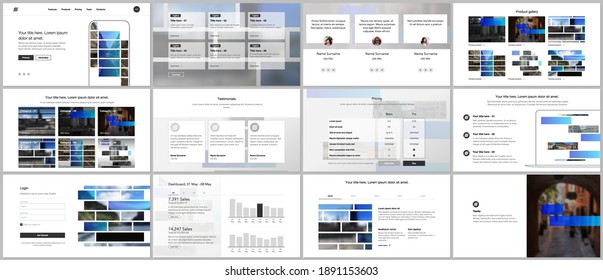 Vector templates for website design, presentations, portfolio. Templates for presentation slides, flyer, leaflet, brochure cover. Corporate business identity style for any purposes. Business template.