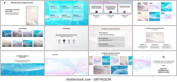 Vector templates for website design, presentations, portfolio. Templates for presentation slides, flyer, leaflet, brochure cover, report. Wave flow background for science or medical concept design.