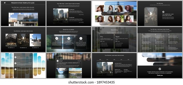 Vector templates for website design, presentations, portfolio. Templates for presentation slides, flyer, leaflet, brochure, report. Background template with lines, photo place for business design.